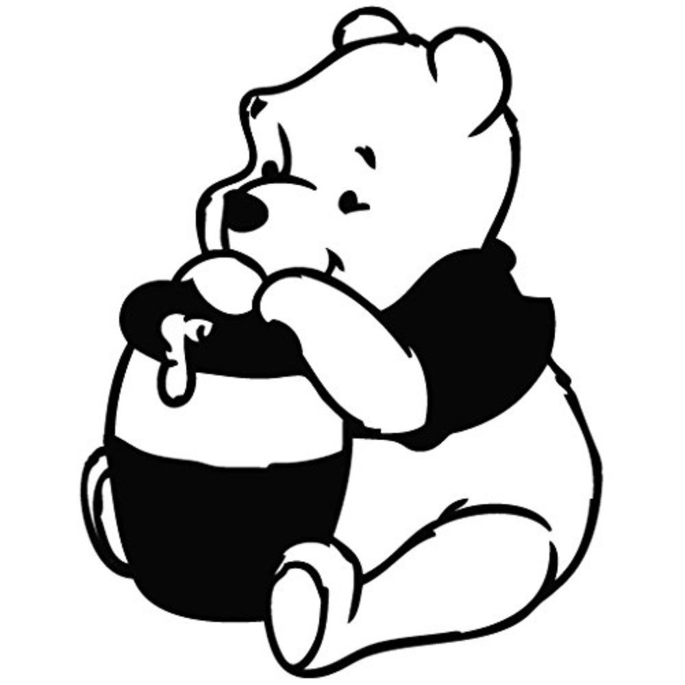 Vinyl Decal for Window - Winnie the Pooh w/ Honey